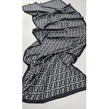Miorel Scarfs F Desen İthal Vual İpek Şal Aksesuar Fular Silk Scarfs Shawl Hijab Gri