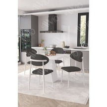 Avvio Melody Beyaz Polo Metal Sandalye 90x90 Kare Yemek Masası Mutfak Masası Masa Sandalye Takımı