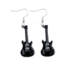 Herşey Nota Siyah Gitar Küpe Çok Renkli