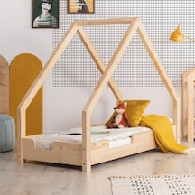 Markaawm Markaawm Ahşap Yatak Montessori Karyola Doğal Çam 90X190 Modera