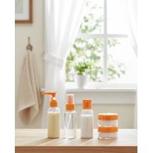 Hubrendy Tekno Seyahat İçin 5 Li Şeffaf Kozmetik Kap Seti 30 Ml