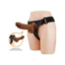 Odins Shop 20 CM Belden Bağlamalı İçi Dolu Strapon Melez Penis
