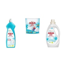 Aquabor Doğal Mineralli Elde Bulaşık + Tablet + Sıvı Beyaz 3 Lü Set 45436009