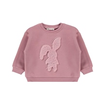 Civil Girls Tavşan Nakışlı 2-5 Yaş Sweatshirt - Pembe Açık Gül Kurusu
