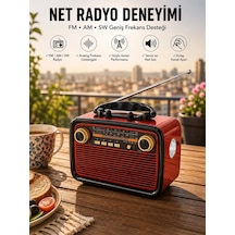 Müzik Kutusu Bluetooth Bağlantılı El Fenerli Nostaljik Tasarım Radyo 05459570