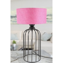 Tema Masa Lambası Siyah Pembe Şapka