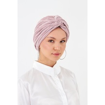 Gül Kurusu Çapraz Büzgülü Tesettür Bone Fukuro Piliseli 2512 18 Gül Kurusu