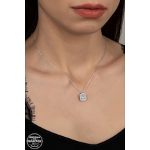 Union Swarovski Zirconia Kadın Pırlanta Montür Gümüş Kolye (550094994)