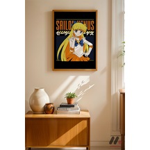 Sailor Moon Venus Poster, Ahşap Çerçeveli Duvar Tablosu - Anime Severlere Özel Hediye