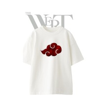 Thewert Akatsuki Cloud Tasarım Baskılı Ünisex Beyaz Oversize T-shirt