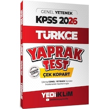 Yediiklim Yayınları 2026 Kpss Genel Yetenek Türkçe Çek Kopart Yaprak Test