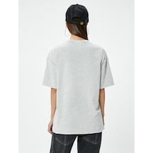 Koton Basic Oversize Tişört Kısa Kollu Bisiklet Yaka Pamuklu Gri 4sal10232ık Gri