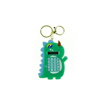 Mini Hesap Makinesi Dino Mini Anahtarlıklı Labirent Oyunlu Yeşil