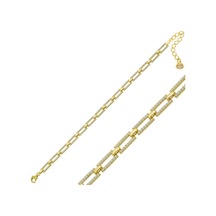 Casera's Gümüş Gold Kare Taşlı Kadın Bileklik Csr2184496 Gümüş