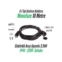 Bemis Elektrikli Araç Monofaze Uzatma Kablosu 16a 10 Metre-3,7 Kw-1/16a Fiş-1/16a Priz 3x2,5 Ttr 3,7 Kw-1/16a Fiş-1/16a Priz 3x2,5 Ttr