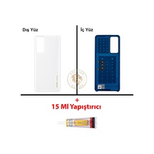 Tecno Camon 18 Beyaz Uyumlu Arka Kapak + B7000 Yapıştırıcı Arka Cam Batarya Pil Kapağı Lazer Kesim Diğer