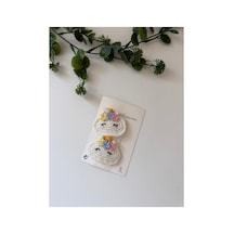 Adenya Sepeti El Emeği Amigurumi Unicorn Toka 2 Li Set Özel Tasarım Bebek & Çocuk Tokası Çok Renkli
