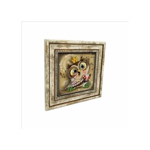 Baykuş Baskılı Taş Tablo 25x25 532