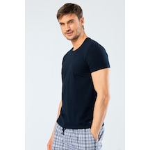 Cacharel 1331 O Yaka Kısa Kollu Erkek T-shirt - Lacivert Lacivert