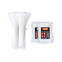 Chedı Kablo Bağları, 25 Cm 200'lü Paket Çok Amaçlı Kullanım, Premium Kalite Beyaz Kablo Klipsi