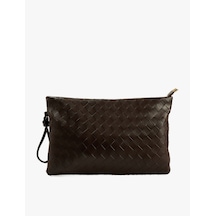 Koton Suni Deri Clutch Çanta Kahverengi 6wak30113aa Kahverengi