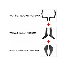 GP Kompozit Honda ADV 350 2023-2025 Uyumlu Üst/Alt Bacak ve Grenaj Koruma Seti Siyah