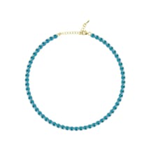 Merano Design 5mm Turkuaz Su Yolu Gold Choker Kırmızı