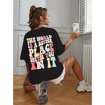 Mythrıva Bisiklet Yaka Baskılı T-shirt - Siyah