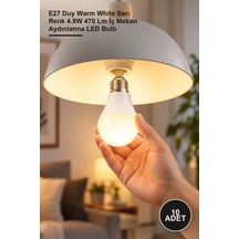 10 Adet Led Ampul E27 Duy Warm White Sarı Renk 4.9w 470 Lm İç Mekan Aydınlatma Led Bulb 1
