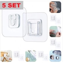 Geçmeli Klips Eşya Sabitleme Askısı 10'lu Set Şeffaf
