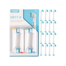 16 Adet Standard Cleaning Type Eb-17x Şarjlı Ve Pilli Diş Fırçası Uyumlu Yedek Başlık Tek Ebat Belir