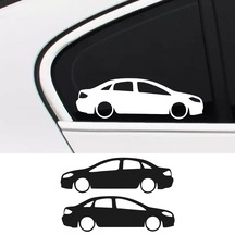 2 Adet Fiat Linea Basık Oto Sticker - Kelebek Cam Sticker 15x5 Cm