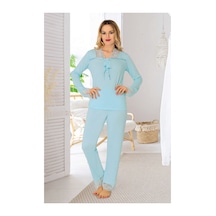 Sistina Mavi - 152 - Penye Pijama Takımı - 1631 - - Kmrsfres - Beden L MİNT YEŞİLİ