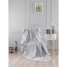 Vicuna Home Pamuklu Çok Amaçlı Ebruli Koltuk / Çekyat Örtüsü Gri