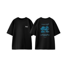 Thewert You 3 Tasarım Sırt Baskılı Pamuk Siyah Oversize T-shirt