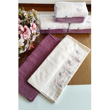 Nurpak Çeyizlik 2.li Set Lüks 50x90cm. %100 Pamuk El,yüz Havlusu Özel Hediyelik Ambalajda Mürdüm
