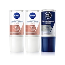 Derma Control Clinical Kadın Roll-on Deodorant 50 Ml,96 Saat Koruma X2 + Men Erkek Roll-on Deodorant Derma Control Clinical 50 Ml, Ter Kokusuna Karşı 96 Saat Koruma,dermadry İle Kuruluk