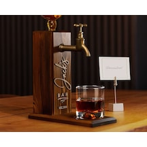 Bk Gift Kişiye Özel Kabartma İsimli Musluklu Doğal Ahşap İçki Standı, Home Bar, Viski Çeşmesi, İçecek Dispenseri, Ahşap İçecek Çeşmesi-25