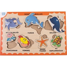 Ahşap Deniz Hayvanları Eğitici Set 4 Adet