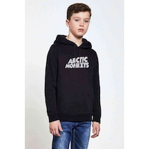 Tshirthane Arctic Monkeys Baskılı Unisex Çocuk Kapüşonlu Siyah Sweatshirt (528783012) Siyah