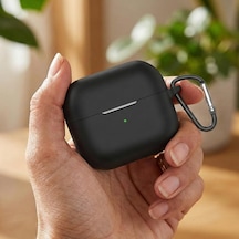 Samsung Galaxy Buds 3 Kılıf Askı Aparatlı Mat Silikon Siyah