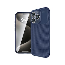 Apple İphone 16 Pro Kılıf Auto Focus Karbon Kapak - Lacivert 0.2M-Çok Renkli
