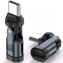 Alfais 6009 Usb Type-c Otg Çevirici Adaptör 540 Döner Pd240w 5a Şarj Veri Dönüştürücü