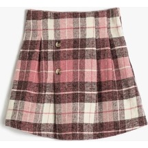 Koton Kız Çocuk Etek Piliseli Beli Lastikli Düğme Detaylı 001