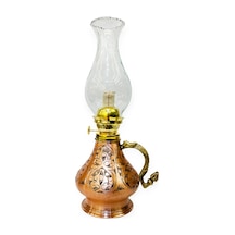 İşlemeli Bakır Gaz Lambası Büyük Boy, G10085