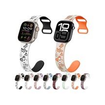 iOs Watch Uyumlu Serisi İçin 4 40mm Renkli Kelebek Desenli 8 Şekilli Toka Silikon Saat Bandı Starlight㪶ꞁ