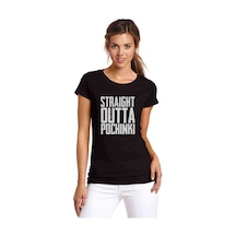 Pubg Straıght Outta Pochınkı Baskılı Siyah Kadın Tshirt (534278836)