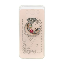 Nettech Samsung Galaxy J500 J5 Uyumlu Taşlı Seri Arka Koruma Kılıf Rose Gold