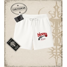 Tarzsokak Gotik & Grunge Streetwear Bloom Unisex Şort Beyaz