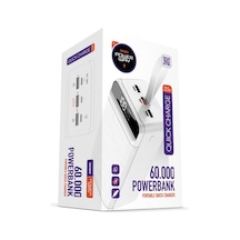 Powerway QC60 Beyaz PD 22.5W 60.000 mAh Hızlı Şarj Kamp Powerbank